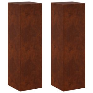 vidaXL Support de Plante 2 pcs Rouill&eacute; 30 x 30 x 100 cm Acier patin&eacute;