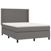vidaXL Sommier &agrave; lattes de lit avec matelas Gris 140x190 cm Similicuir
