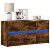 vidaXL Meuble TV avec LED ch&ecirc;ne fum&eacute; 100x34x50 cm bois d'ing&eacute;nierie