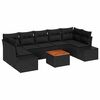 vidaXL Ensemble de canap&eacute; de jardin 8 pc Noir polyrotin