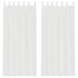vidaXL Rideaux en voile avec boucles 2 pcs blanc 140x245 cm