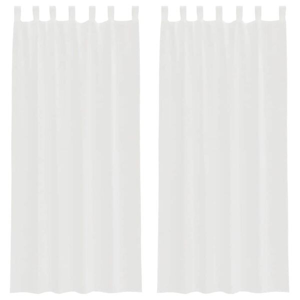 vidaXL Rideaux en voile avec boucles 2 pcs blanc 140x245 cm