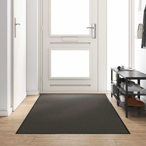 vidaXL Tapis d'entr&eacute;e Autre Anthracite et noir 120 x 300 cm