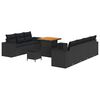 vidaXL Ensemble de canapé de jardin 10 pcs Noir polyrotin