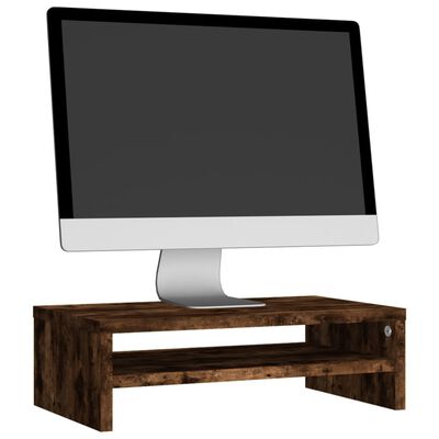 vidaXL Support de moniteur Chêne fumé 42x24x13 cm Bois d'ingénierie