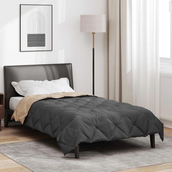 vidaXL Duvet complet toute l'ann&eacute;e Anthracite et Taupe 200 x 135 cm