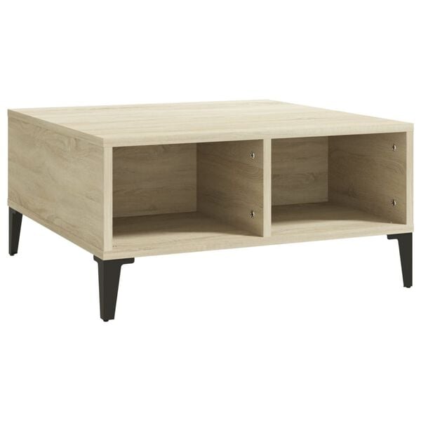 vidaXL Table basse ch&ecirc;ne sonoma 60x60x30 cm bois d'ing&eacute;nierie