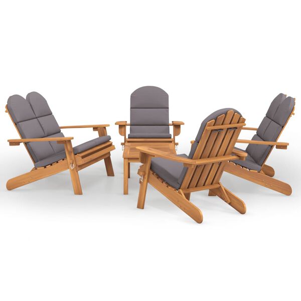 vidaXL Ensemble de salon de jardin Adirondack 5 pcs bois acacia solide