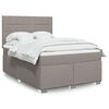 vidaXL Sommier &agrave; lattes de lit avec matelas Taupe 140x190 cm Tissu