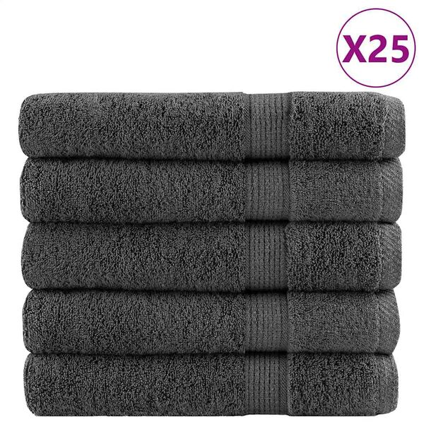 vidaXL Serviettes de qualit&eacute; sup&eacute;rieure SOLUND 25 pcs anthracite
