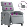 vidaXL Fauteuil de massage inclinable &eacute;lectrique gris clair tissu