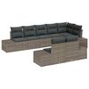 vidaXL Ensemble de canapé de jardin avec coussin 8 pcs Gris polyrotin
