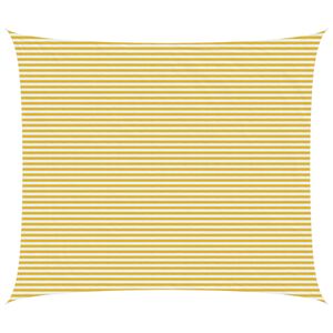 vidaXL Voile d'ombre Jaune et blanc 6 x 7 m HDPE