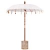 vidaXL Parasol balinais avec base Cr&egrave;me et Blanc 190 x 190 x 250 cm