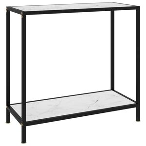 vidaXL Table console Blanc 80x35x75 cm Verre tremp&eacute;