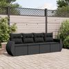 vidaXL Salon de jardin 4 pcs avec coussins noir r&eacute;sine tress&eacute;e