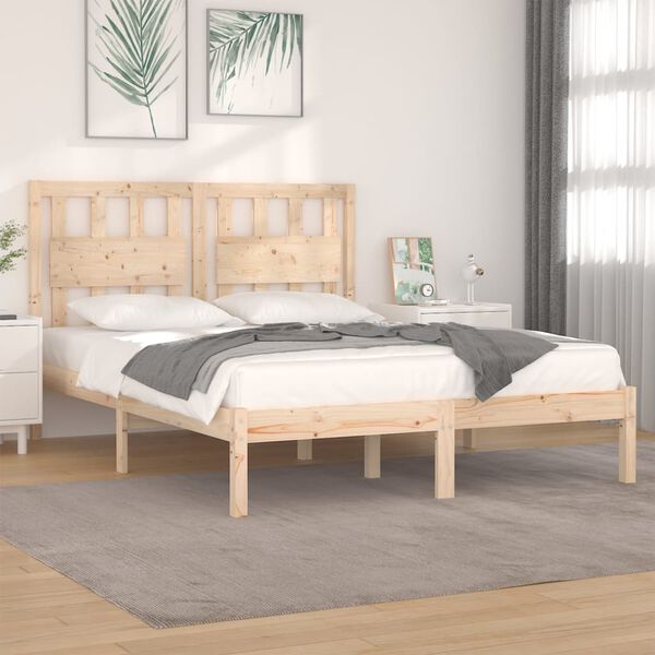 vidaXL Cadre de lit sans matelas bois massif 120x200 cm