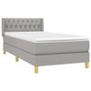 vidaXL Sommier &agrave; lattes de lit avec matelas Gris clair 90x200 cm Tissu