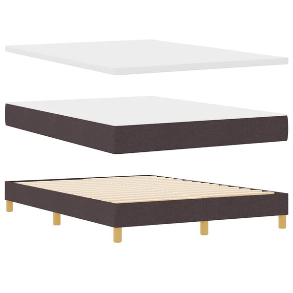 vidaXL Lit &agrave; ressorts avec matelas Marron fonc&eacute; 200 x 160 cm Polyester
