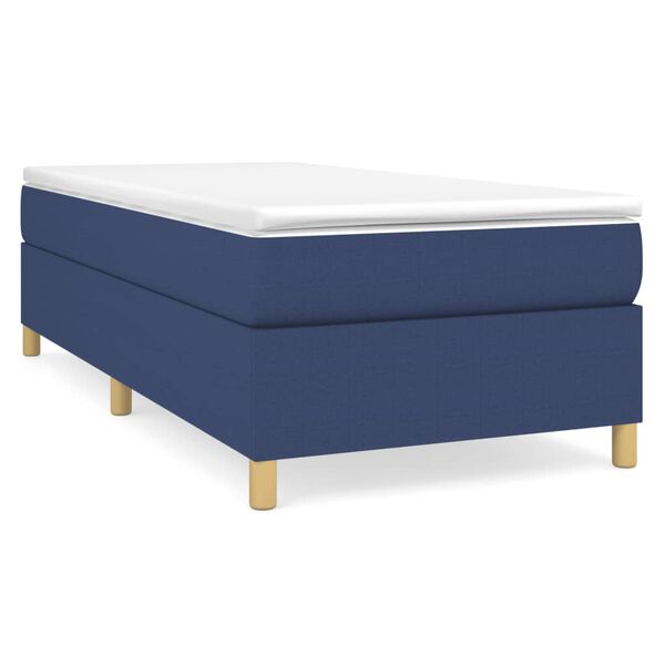vidaXL Sommier à lattes de lit avec matelas Bleu 100x200 cm Tissu