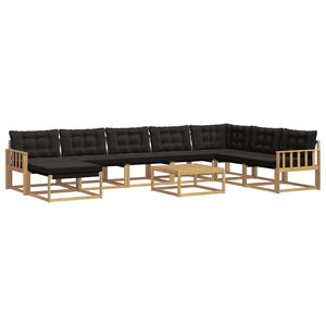 vidaXL Ensemble de canap&eacute;s d'ext&eacute;rieur 9 pc Blanc et noir