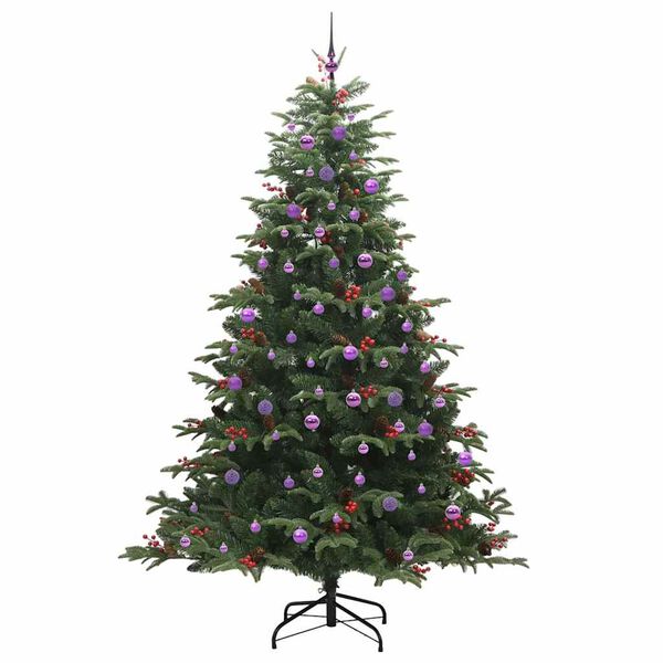 vidaXL Sapin de No&euml;l artificiel Vert 240 cm PVC, m&eacute;tal et plastique