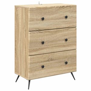 vidaXL Armoire &agrave; tiroirs Ch&ecirc;ne Sonoma 66 x 34,5 x 90 cm