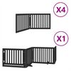 vidaXL Barri&egrave;re pour chien porte pliable 12panneaux noir bois peuplier