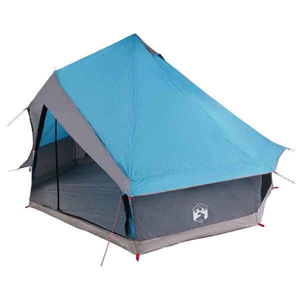 vidaXL Tente Tipi familiale avec toit Bleu et gris 400 x 346 x 250 cm