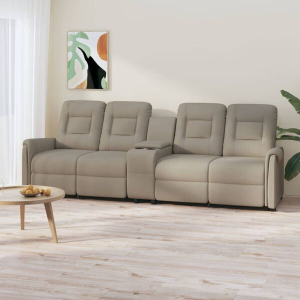 vidaXL Fauteuil de massage inclinable porte-gobelet 4places gris clair