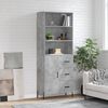 vidaXL Buffet haut Gris b&eacute;ton 69,5x34x180 cm Bois d'ing&eacute;nierie