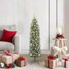 vidaXL Arbre de No&euml;l artificiel slim avec 150 LED Vert et blanc 120 cm