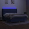 vidaXL Sommier &agrave; lattes de lit matelas et LED Bleu 180x200 cm Tissu