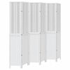 vidaXL Cloison de s&eacute;paration 6 panneaux blanc bois de paulownia massif