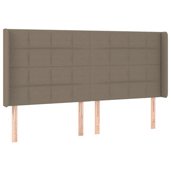 vidaXL T&ecirc;te de lit &agrave; LED Taupe 183x16x118/128 cm Tissu
