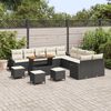 vidaXL Ensemble de canap&eacute; de jardin 13 pcs Noir Poly rotin