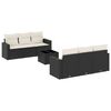 vidaXL Salon de jardin 7 pcs avec coussins noir r&eacute;sine tress&eacute;e