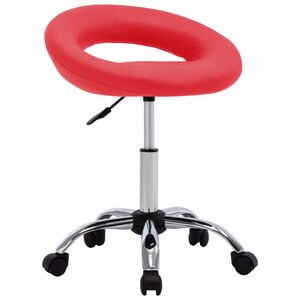 vidaXL Chaise de travail roulante Rouge Similicuir
