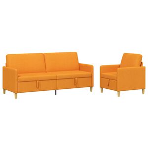 vidaXL Canap&eacute; avec rangement 2 pc Jaune fonc&eacute; Polyester
