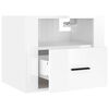 vidaXL Table de chevet murale Blanc brillant 50x36x40 cm