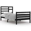 vidaXL Cadre de lit sans matelas noir bois massif 100x200 cm