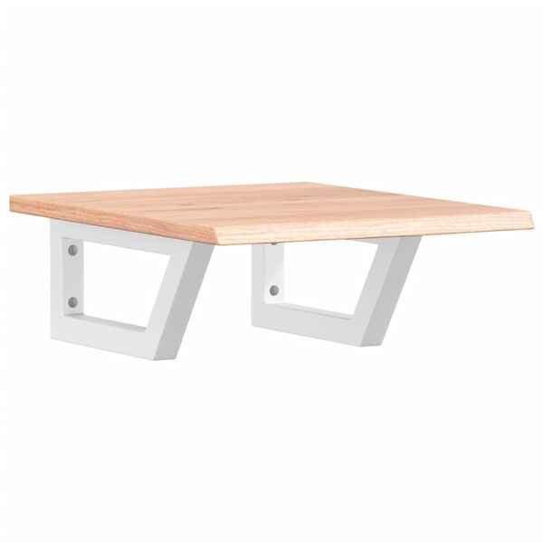 vidaXL &Eacute;tag&egrave;re de vasque murale acier et bois de ch&ecirc;ne massif