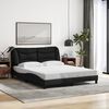 vidaXL Cadre de lit avec LED sans matelas Hvar noir 160x200 cm tissu