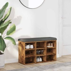 vidaXL Banc &agrave; chaussures vieux bois 82x32x50 cm bois d'ing&eacute;nierie