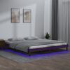 vidaXL Cadre de lit &agrave; LED sans matelas 160x200 cm bois massif