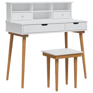vidaXL Ensemble de Coiffeuse FAUSKE 3 pc Blanc 100 x 50 x 103,5 cm