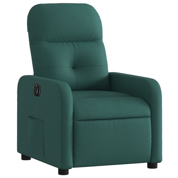 vidaXL Fauteuil inclinable &eacute;lectrique Vert fonc&eacute; Tissu