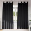 vidaXL Rideaux occultants avec anneaux 2 pcs Noir 260 x 140 cm