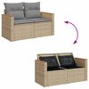 vidaXL Salon de jardin avec coussins 4 pcs beige r&eacute;sine tress&eacute;e