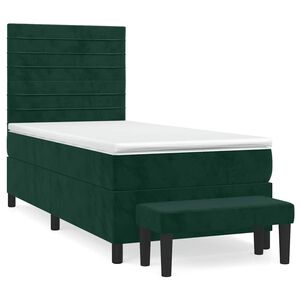 vidaXL Sommier &agrave; lattes de lit avec matelas Vert fonc&eacute; 100x200 cm